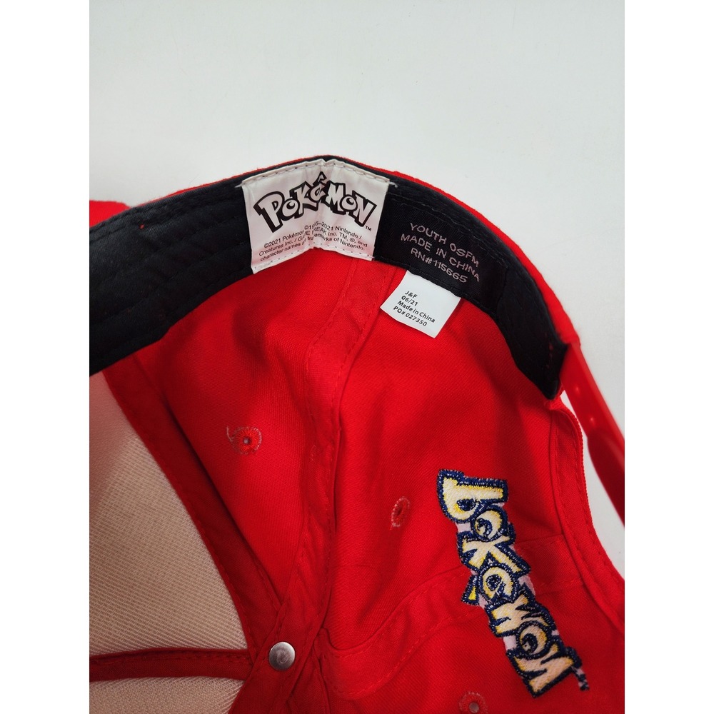 Pokemon Pokeball Snapback Hat Youth Red White Flat Brim Baseball Cap RN115665 - Picture 6 of 6